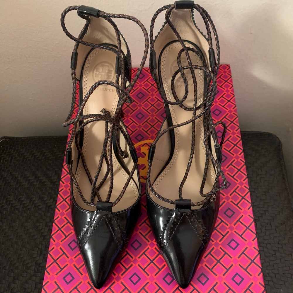 Leather Lace Up Pumps